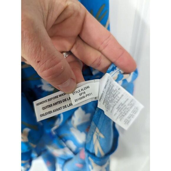 J. Crew Mercantile High‎ Low Faux Wrap Dress women's size Medium Blue floral - Picture 9 of 11